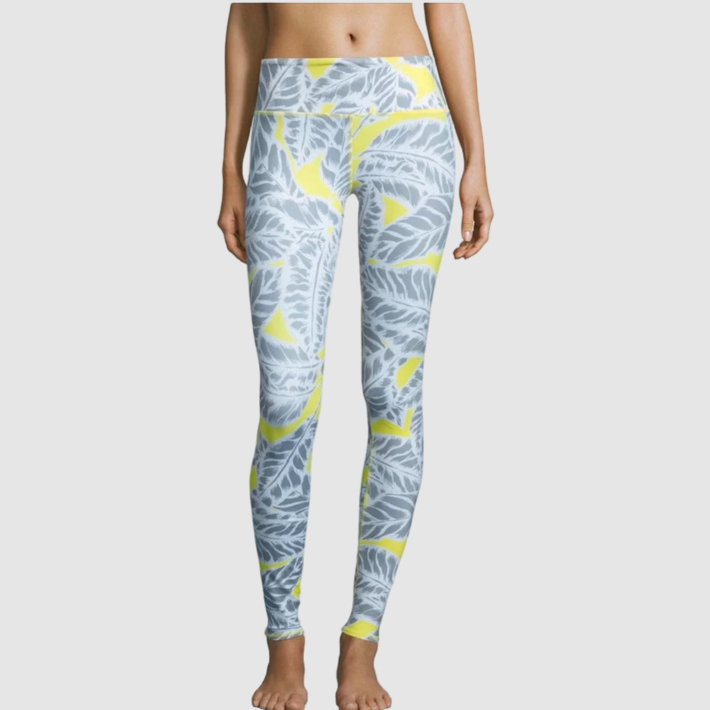 Alo Yoga Airbrush Palm-Printed Sport Leggings Size M 28” Inseam Full Length EUC
